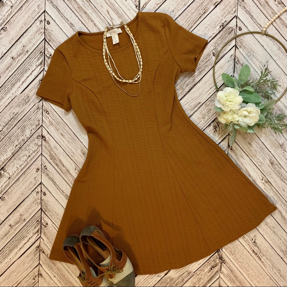 Forever 21 mustard skater dress